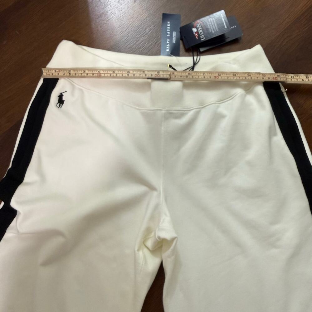 Ralph Lauren NWT Women's Tennis US Open Wide Leg Sweatpants White Sz L - Picture 5 of 9